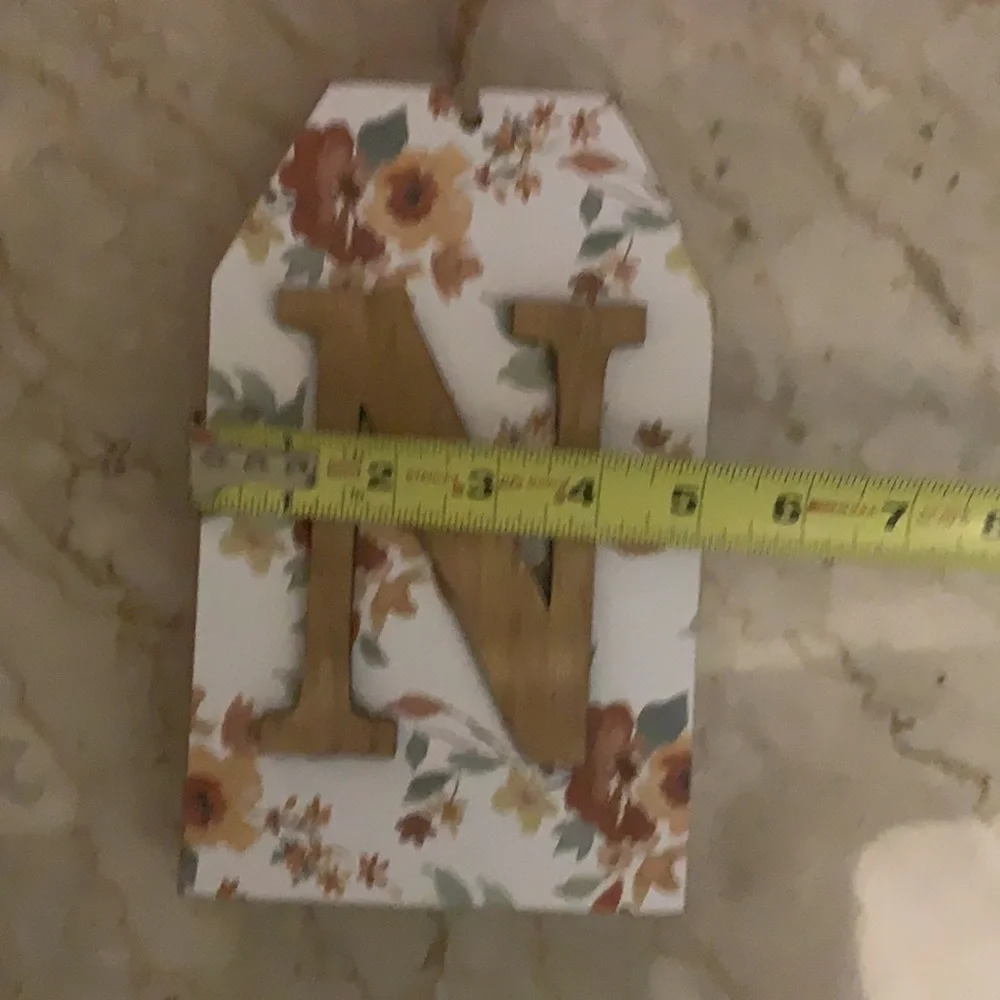 8”‎ Monogrammed Wood Tabletop Fall Foliage Tag By Ashland - Letter “L”